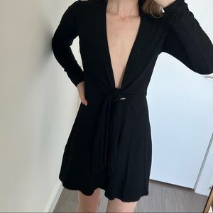 Reformation deep v mini dress